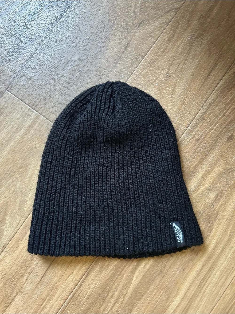 Vans off the wall Men's Black Rib Knit Beanie
